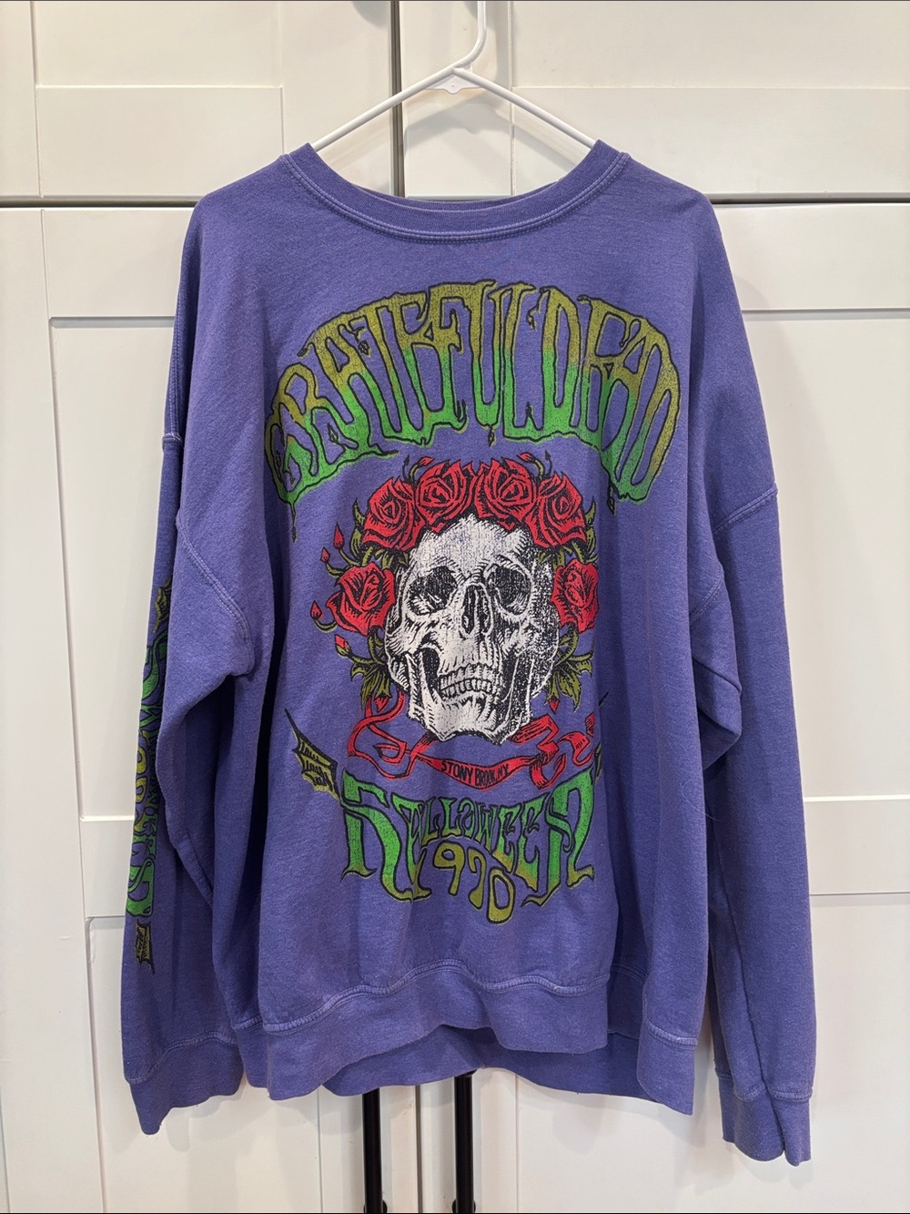 Urban outfitters oversized Grateful Dead Crewneck with Red Rose Skull Graphic